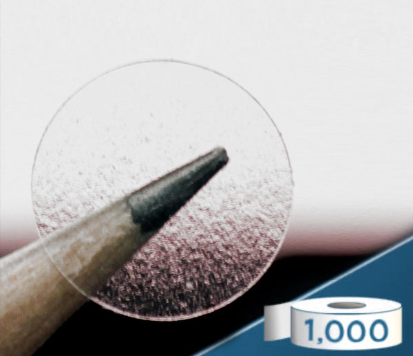 1/2" Crystal Clear Wafer Seals: 1,000/Roll - Perf. & Non-Perf.