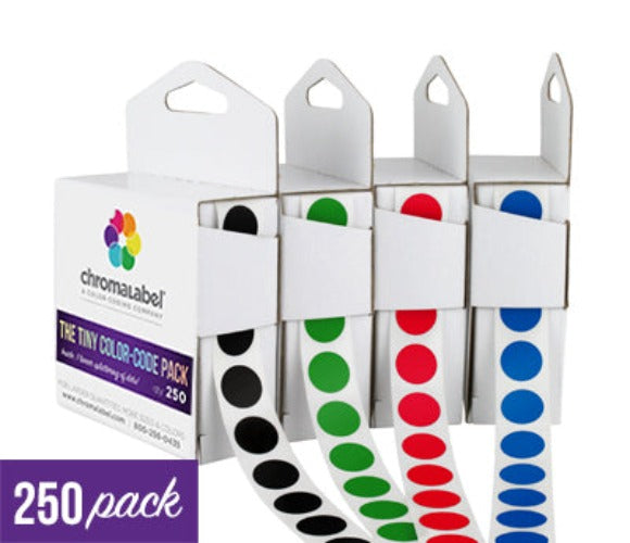 1/2" Permanent Round, Color-Code Dot Stickers: 250/Box