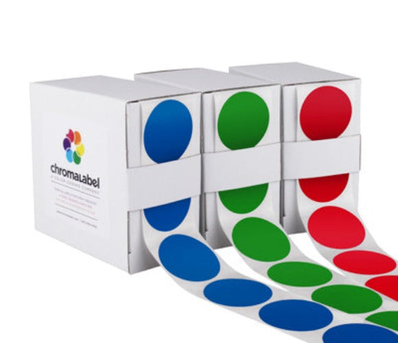 1.5" Colored Round Inventory Labels