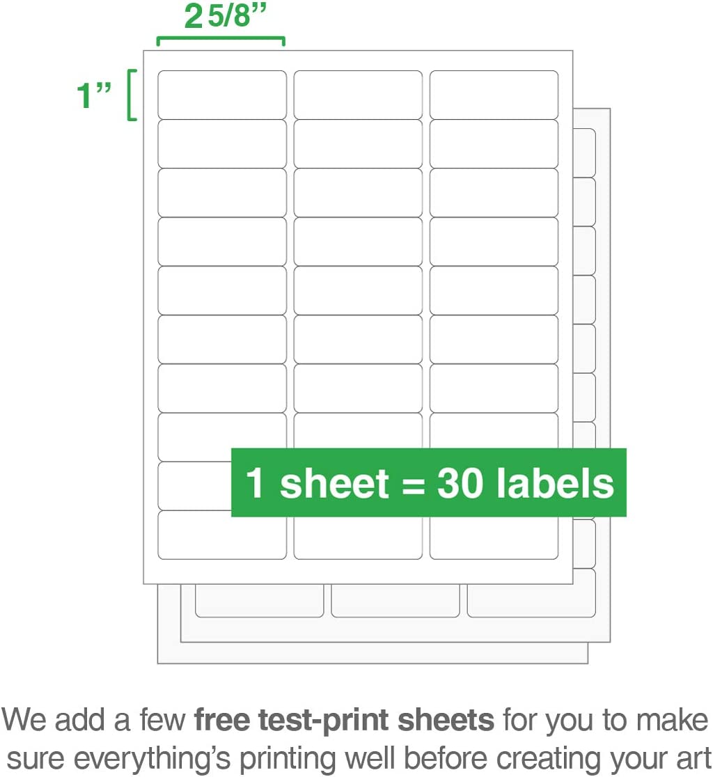 Hovedløse maler fraktion Matte White Address Labels for Printers | 1" x 2-5/8" - 750/pack