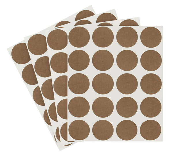 1" True Kraft Paper Dot Stickers: 1080/Pack