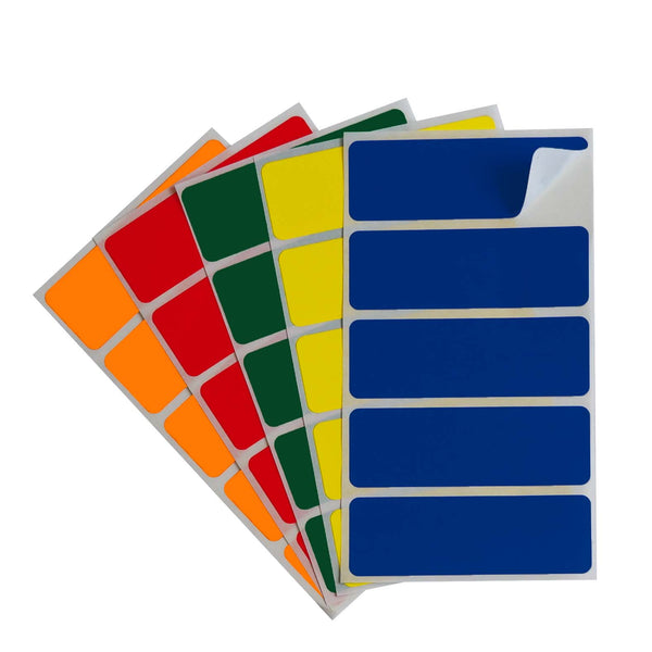 1" x 3" Removable Color-Code Rectangle Label Variety Kit (Primary Colors): 150/Pack