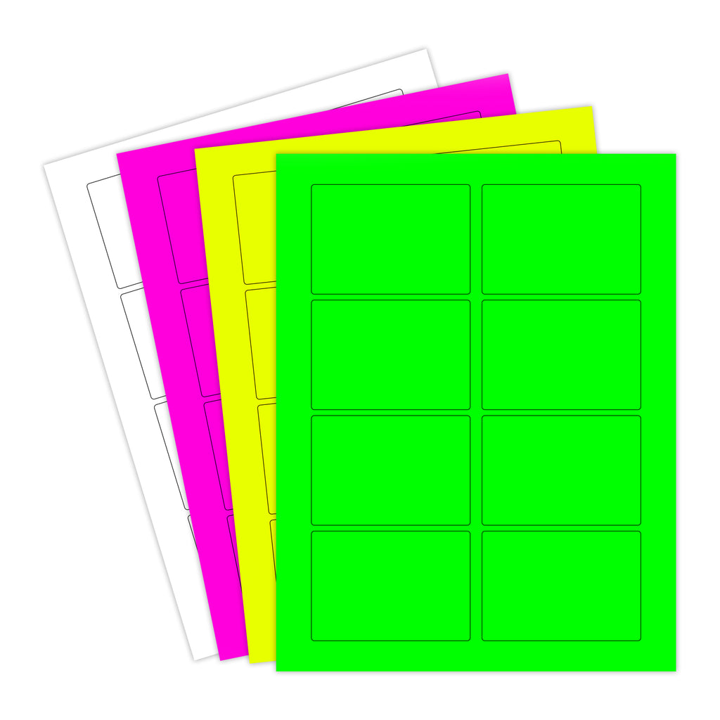2.33 by 3.475 inch Fluorescent printable labels
