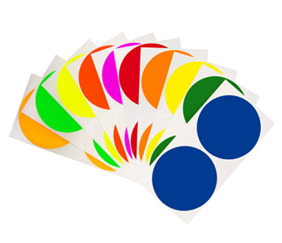 3" Permanent Round, Color-Code Dots: 100/Pack