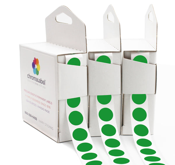 1/2" Permanent Round Color-Code Green Dot Kit (Boxes)