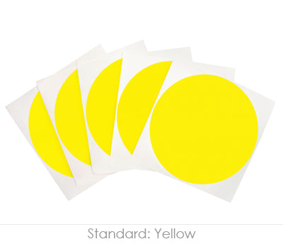 4 inch Yellow Removable Stickers on a Liner