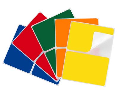 2" x 3" Removable Color-Code Rectangle Label Variety Kit (Primary Colors): 150/Pack