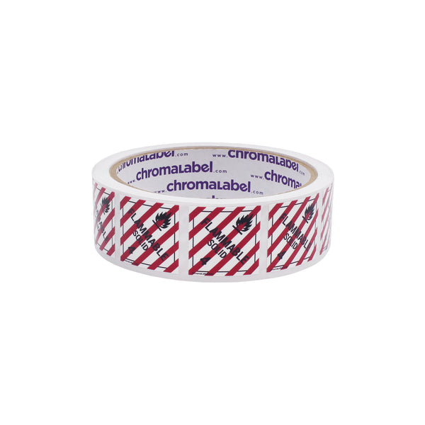 1" x 1" Permanent Durable D.O.T. Hazard Labels: Class 4 Flammable Solid, 250/Roll