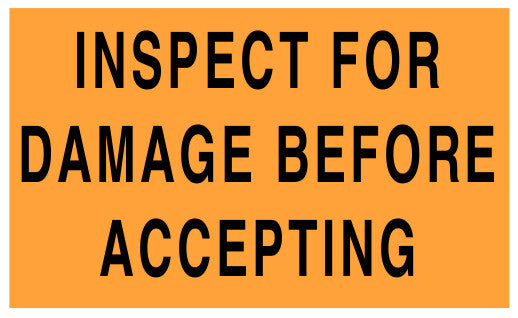 3" x 5" Fluorescent Shipping & Handling Labels "Inspect For Damage"