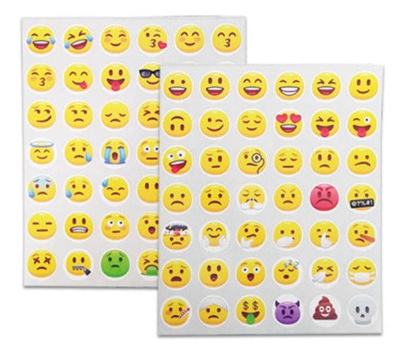 35 Smiley Face Dot Stickers - 20mm