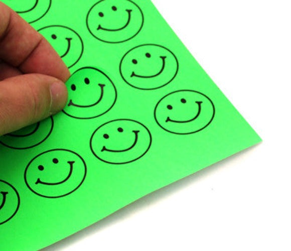 1.25" Fluorescent Green Printer Label Dots