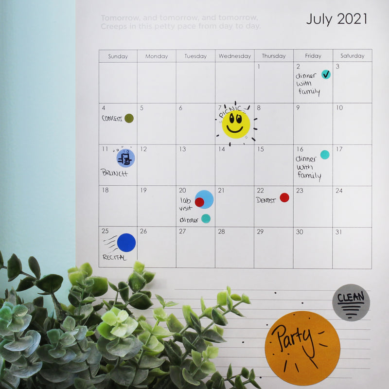calendar with sticky dots