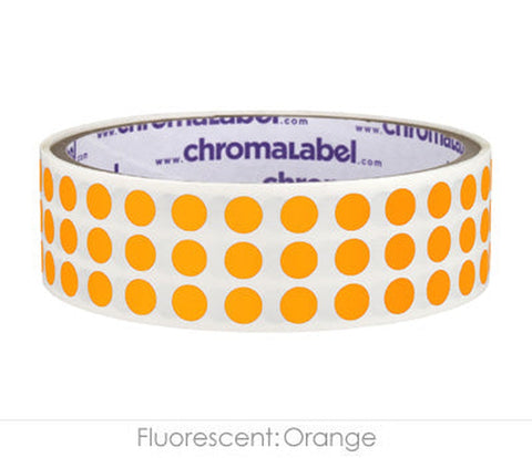 0.25 inch Color-Code Labeling Dots-1000/Roll, Permanent Fluorescent Orange - larger clean product image