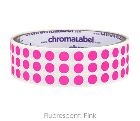 0.25 inch Color-Code Labeling Dots-1000/Roll, Permanent Fluorescent Pink - larger clean product image