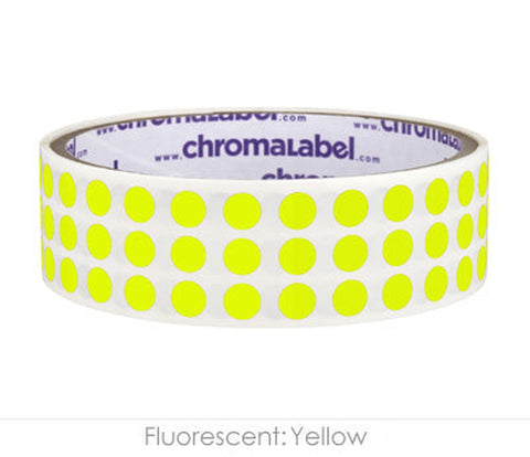 0.25 inch Color-Code Labeling Dots-1000/Roll, Permanent Fluorescent Yellow - larger clean product image