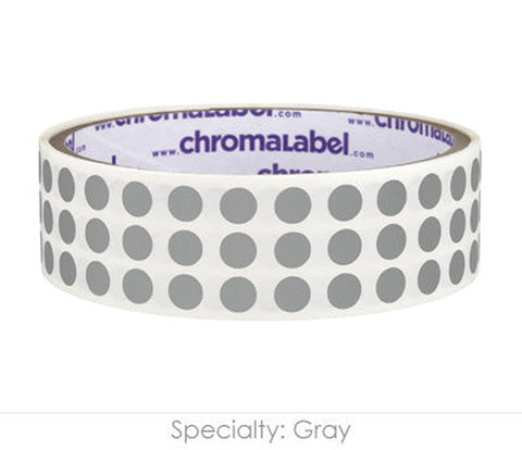 0.25 inch Color-Code Labeling Dots-1000/Roll, Permanent Gray - larger clean product image