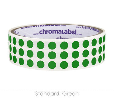 0.25 inch Color-Code Labeling Dots-1000/Roll, Permanent Green - larger clean product image