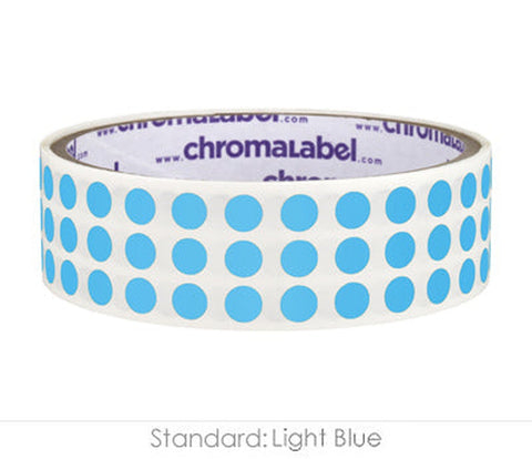 0.25 inch Color-Code Labeling Dots-1000/Roll, Permanent Light Blue - larger clean product image