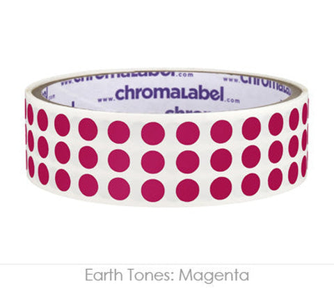 0.25 inch Color-Code Labeling Dots-1000/Roll, Permanent Magenta - larger clean product image