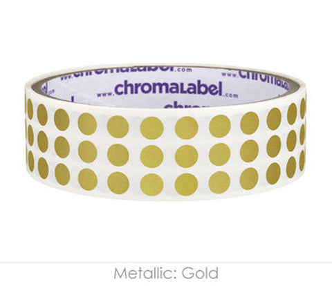 0.25 inch Color-Code Labeling Dots-1000/Roll, Permanent Metallic Gold - larger clean product image