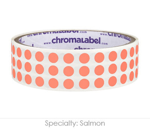 0.25 inch Color-Code Labeling Dots-1000/Roll, Permanent Salmon - larger clean product image