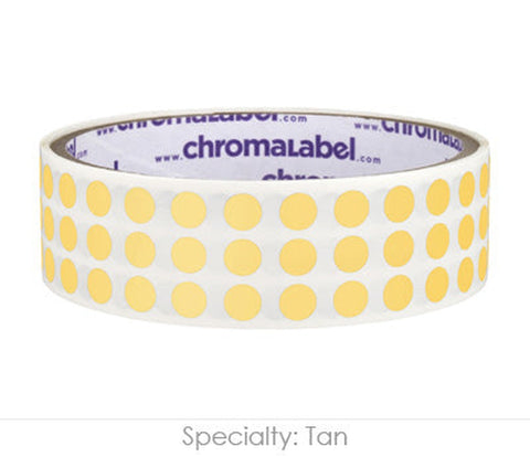 0.25 inch Color-Code Labeling Dots-1000/Roll, Permanent Tan - larger clean product image