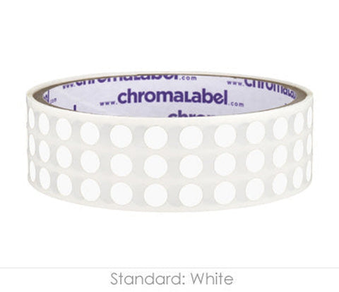 0.25 inch Color-Code Labeling Dots-1000/Roll, Permanent White - larger clean product image