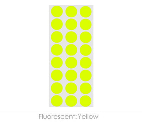 0.50 inch Permanent Dot Labeling Stickers - 1,200 per Pack Fluorescent Yellow - larger clean product image
