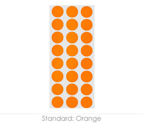 0.50 inch Permanent Dot Labeling Stickers - 1,200 per Pack Orange - larger clean product image