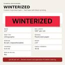WINTERIZED custom printed tape technical specifications: 1/2 inch by 500 inch roll