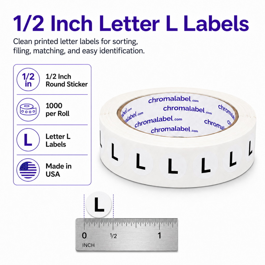 Letter L Stickers - Small 1/2