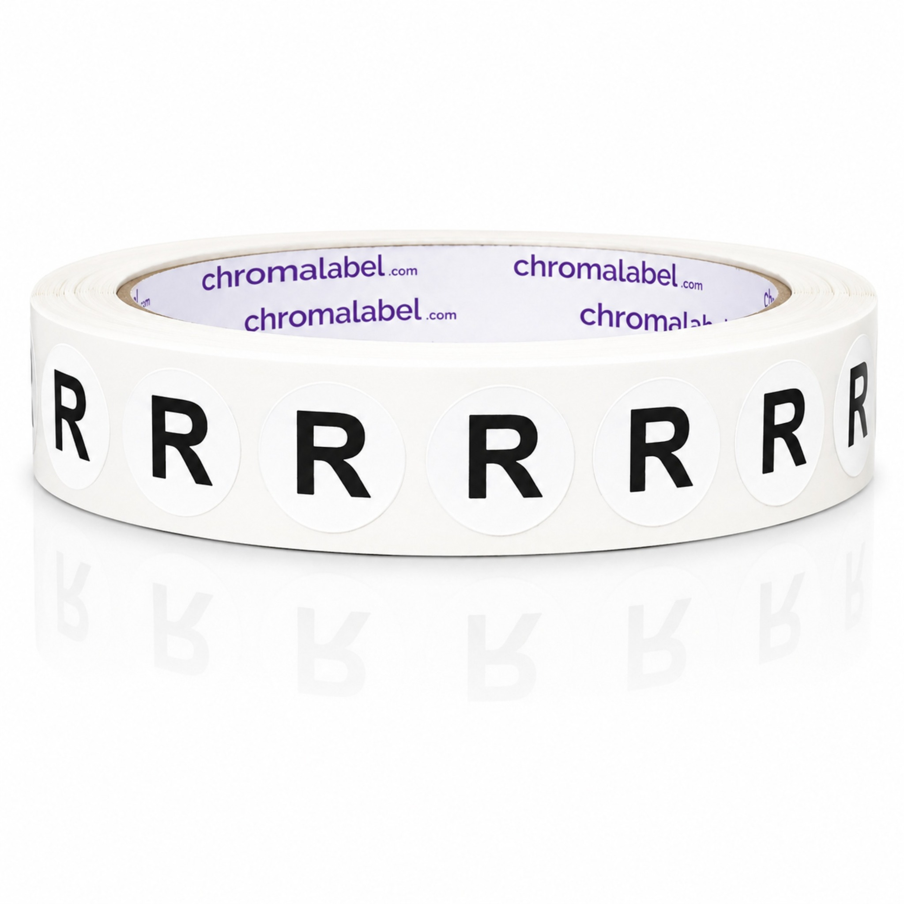 Letter R Stickers - Small 1/2" Inch Round - 1000/Roll