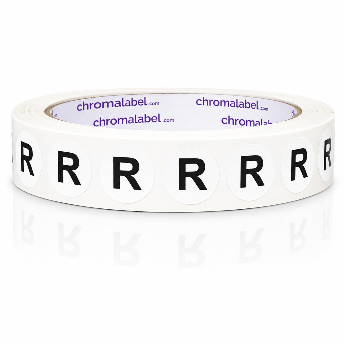 Letter R Stickers - Small 1/2" Inch Round - 1000/Roll