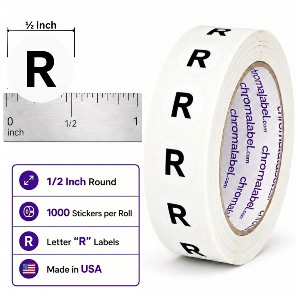 Letter R Stickers - Small 1/2