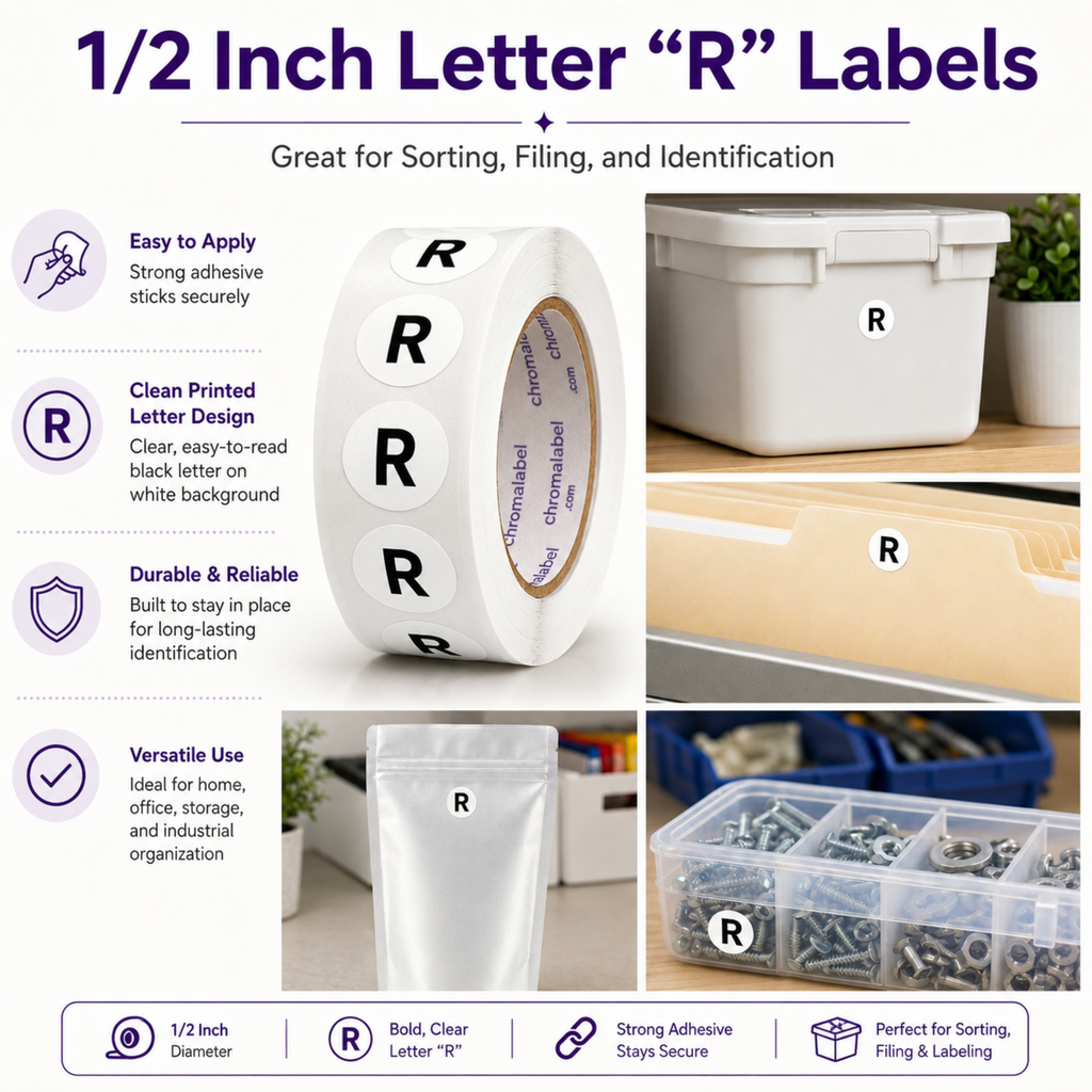 Letter R Stickers - Small 1/2