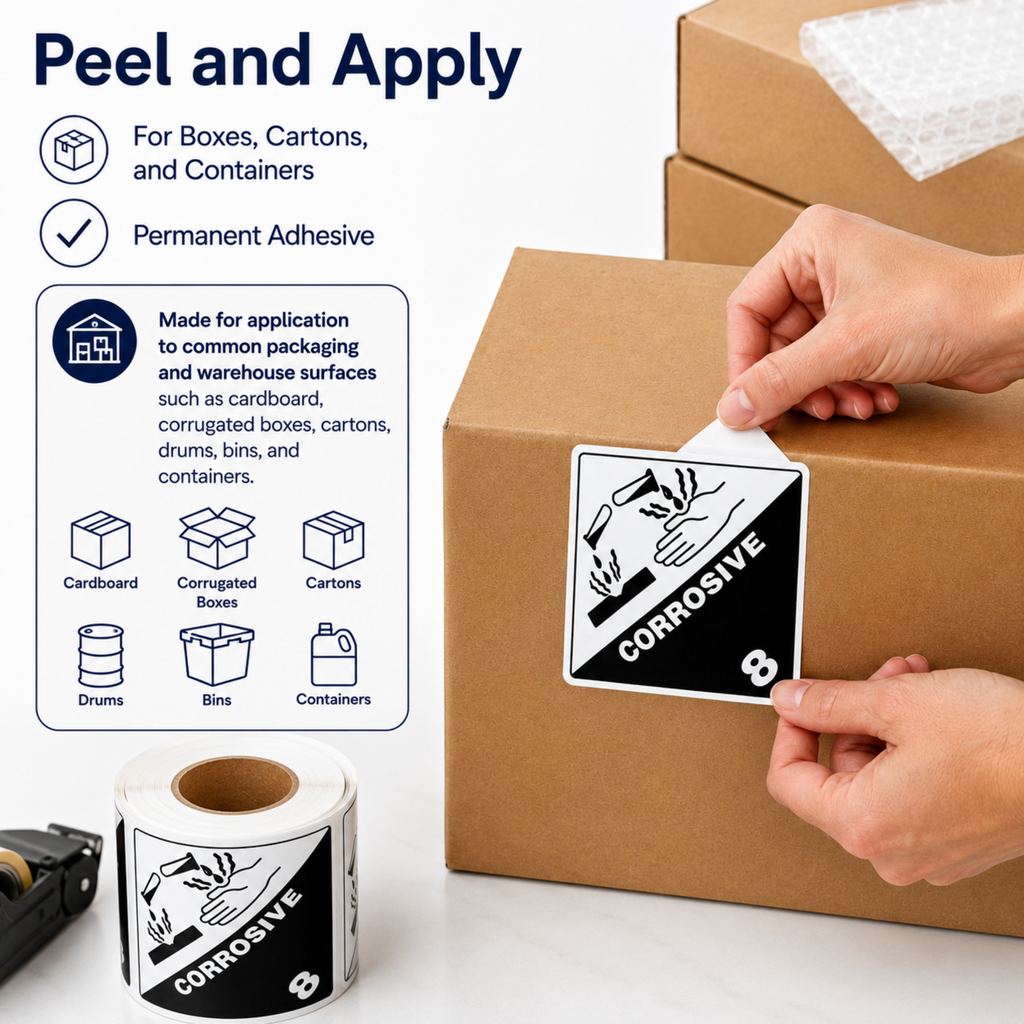 Corrosive Labels DOT Class 8 - 4