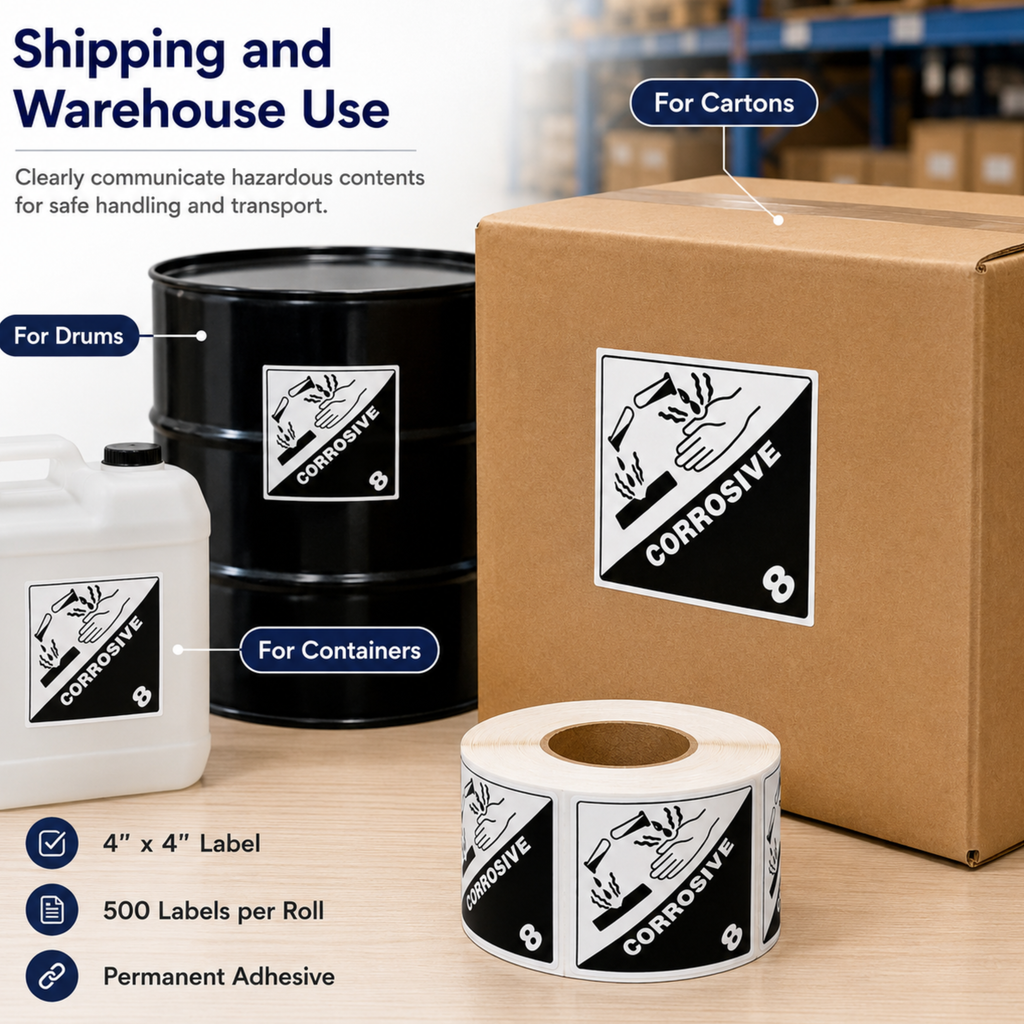 Corrosive Labels DOT Class 8 - 4