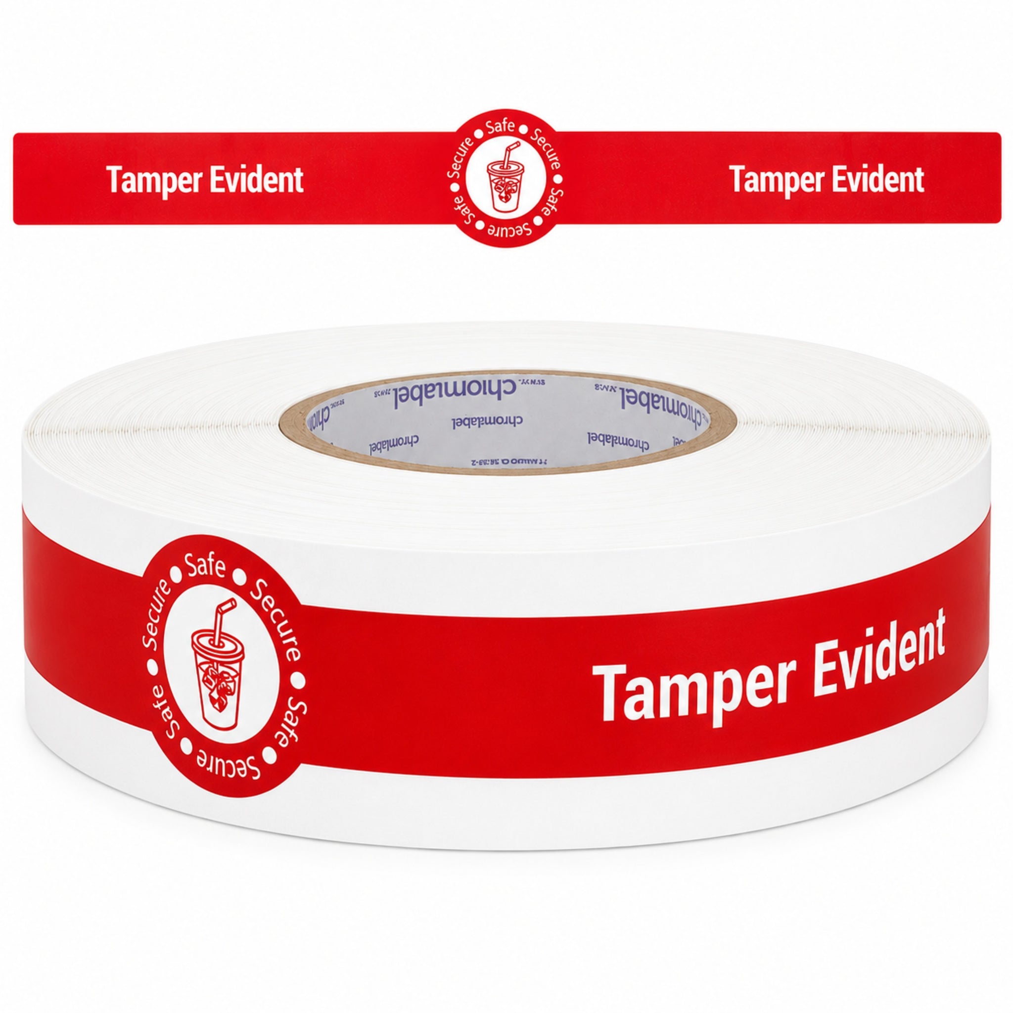 Tamper Evident Drink Lid Labels for Delivery & Takeout Cups, 500/Roll