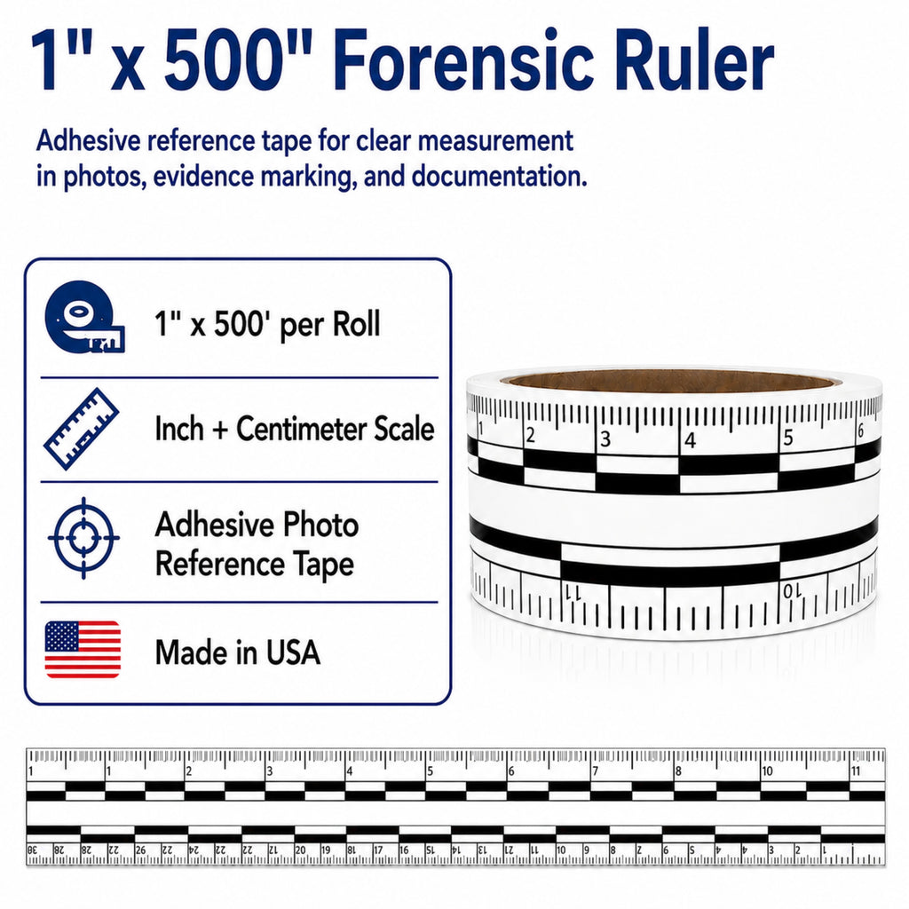 Crime Scene Measure Tape, 1 Inch x 500 Inches, Forensic Photo Scale