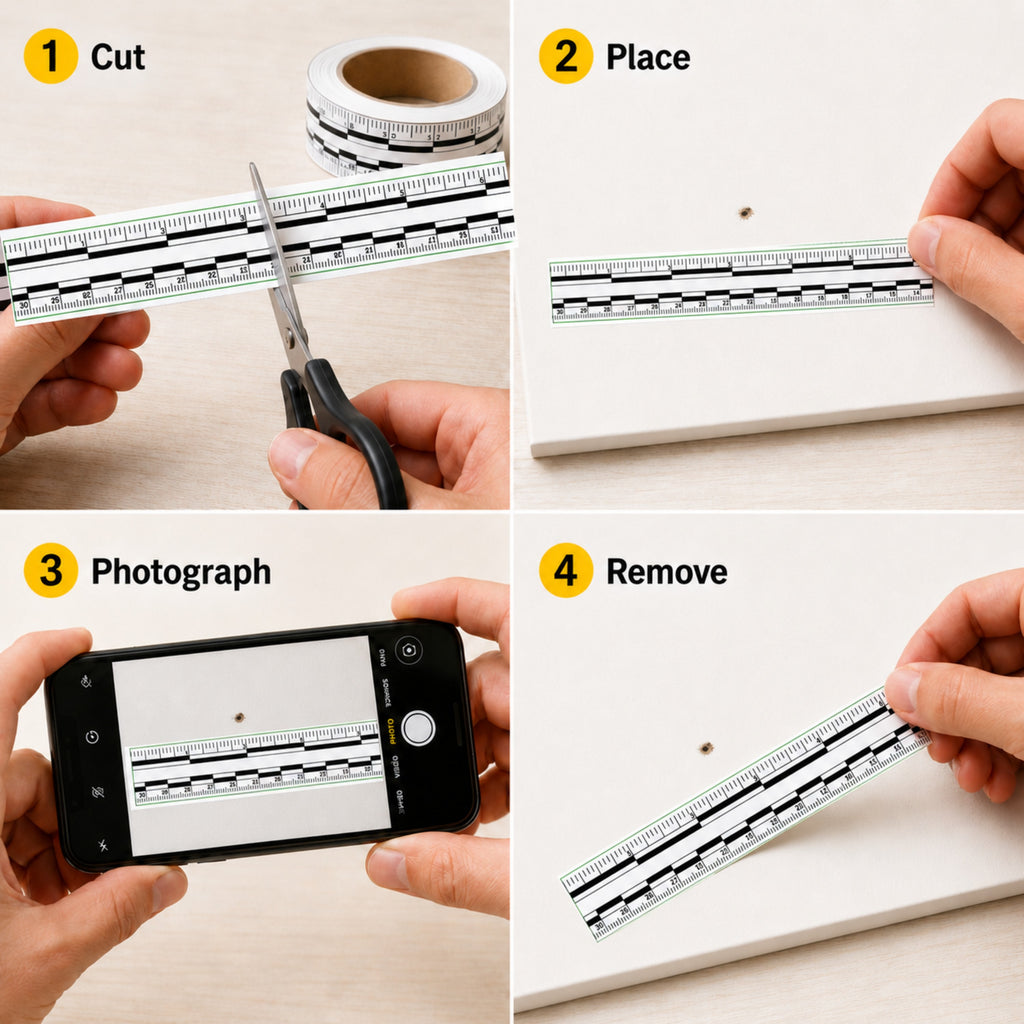 Crime Scene Measure Tape, 1 Inch x 500 Inches, Forensic Photo Scale