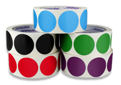1-1/2" Permanent Round Color-Code Dot Inventory Labels: 500/Roll