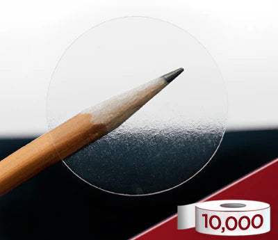 1-1/2" Crystal Clear Wafer Seals: 10,000/Roll - Non-Perf.