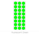 Fluorescent green automated wound measurement calibration dots