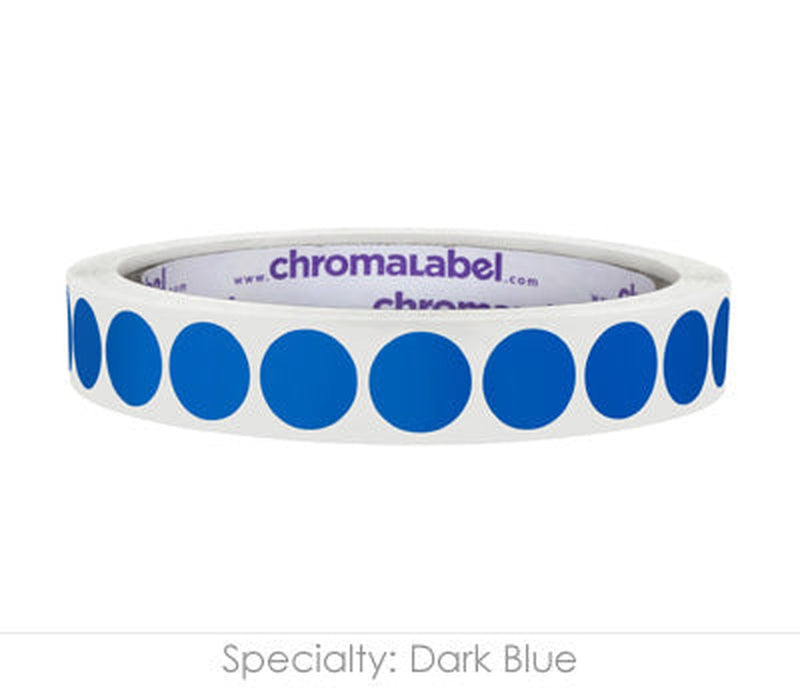 1/2" Permanent Round, Color-Code Dot Stickers: 1,000/Roll – Dark Blue