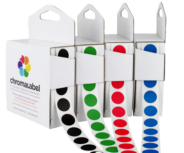 1/2" Permanent Round, Color-Code Dot Stickers: 1,000/Box