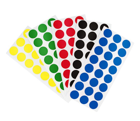 0.50 inch Permanent Dot Labeling Stickers - 1,200 per Pack