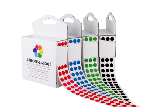 1/4" Permanent Round, Color-Code Dots in Easy-Dispense Box