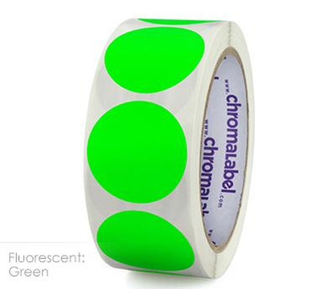 1.5 inch Sticky Removable Sticker Labels for Sale in Assorted Colors Fluorescent Green - larger clean product image