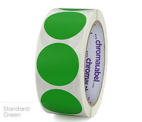 1.5 inch Sticky Removable Sticker Labels for Sale in Assorted Colors Green - larger clean product image