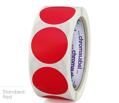 1.5 inch Sticky Removable Sticker Labels for Sale in Assorted Colors Red - larger clean product image